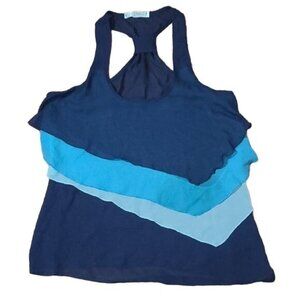 Six Degrees of Seperation Sheer Blue Racerback Tank Top